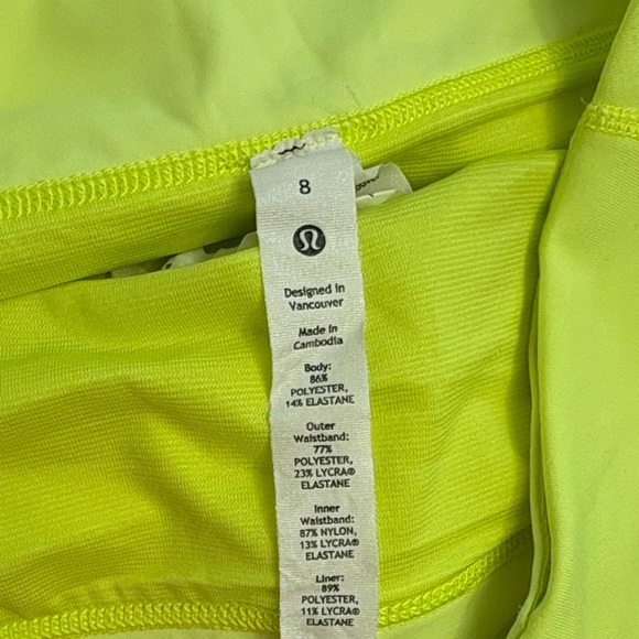 Lululemon Neon Yellow Running Shorts - Picture 4 of 4